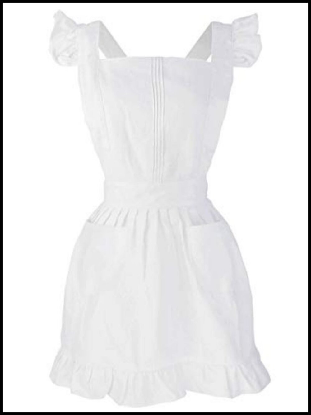 Ruffle Apron Adjustable Cross Back Cotton Kitchen Baking Cooking